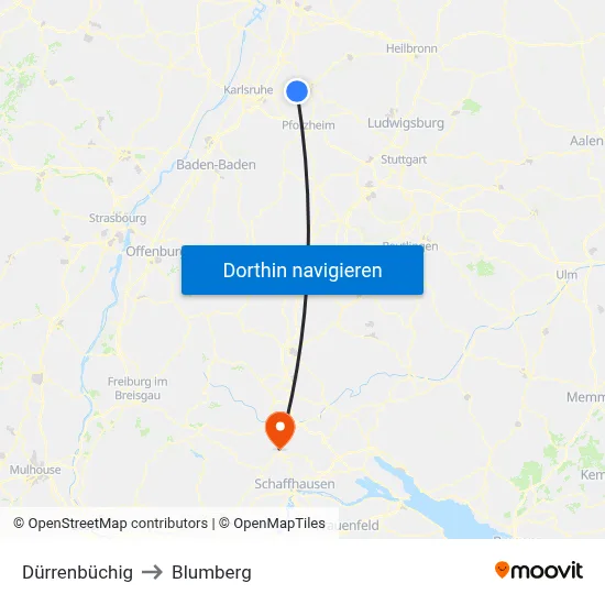 Dürrenbüchig to Blumberg map