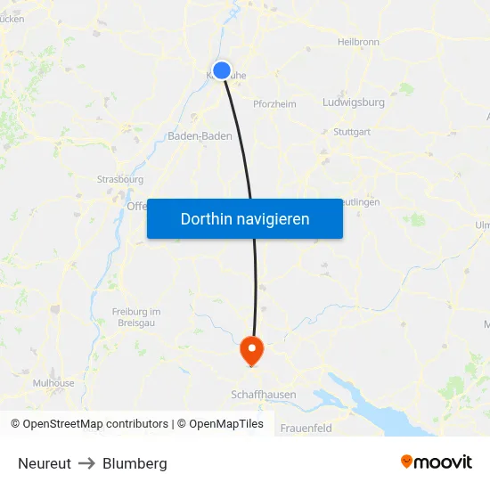 Neureut to Blumberg map