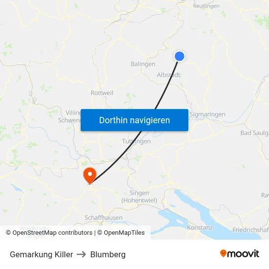 Gemarkung Killer to Blumberg map