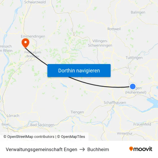 Verwaltungsgemeinschaft Engen to Buchheim map