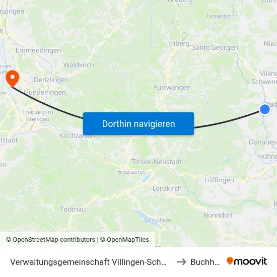 Verwaltungsgemeinschaft Villingen-Schwenningen to Buchheim map