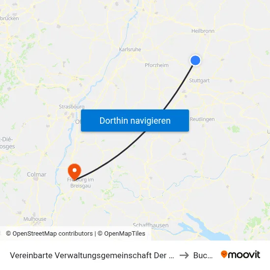 Vereinbarte Verwaltungsgemeinschaft Der Stadt Bietigheim-Bissingen to Buchheim map