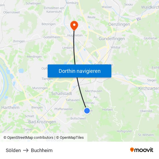 Sölden to Buchheim map