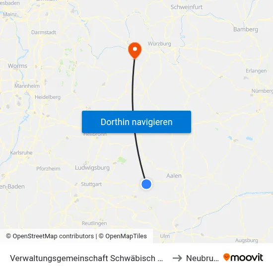 Verwaltungsgemeinschaft Schwäbisch Gmünd to Neubrunn map