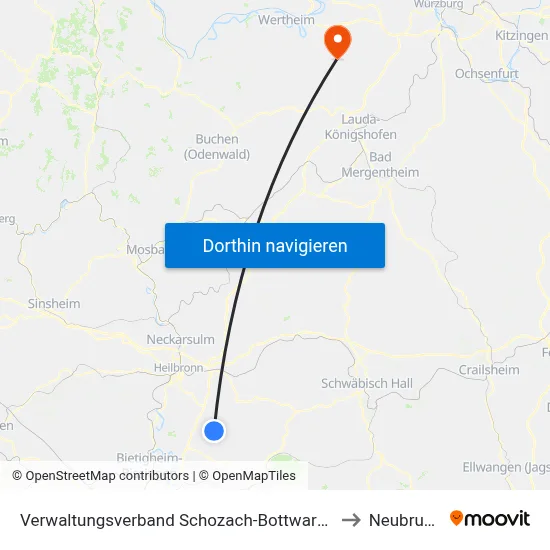 Verwaltungsverband Schozach-Bottwartal to Neubrunn map