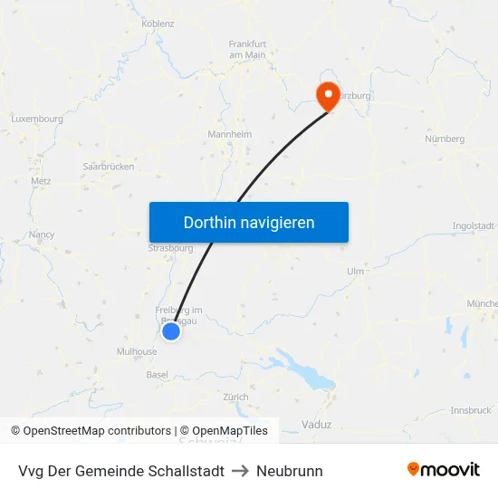 Vvg Der Gemeinde Schallstadt to Neubrunn map