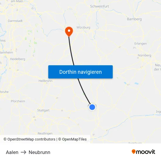 Aalen to Neubrunn map