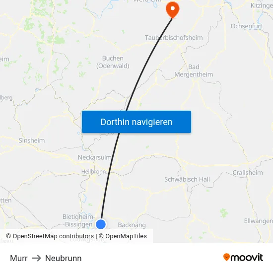 Murr to Neubrunn map
