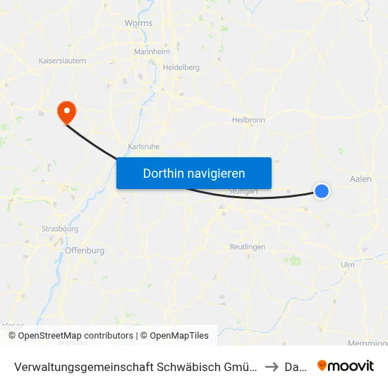 Verwaltungsgemeinschaft Schwäbisch Gmünd to Dahn map