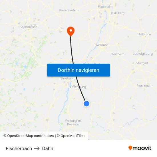 Fischerbach to Dahn map