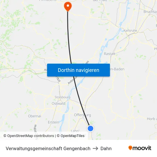 Verwaltungsgemeinschaft Gengenbach to Dahn map