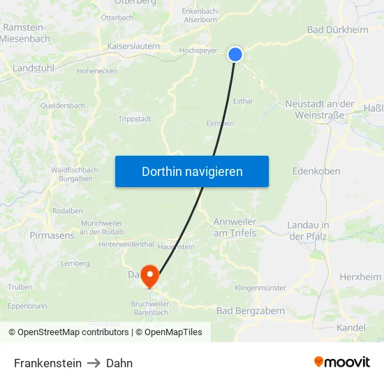 Frankenstein to Dahn map