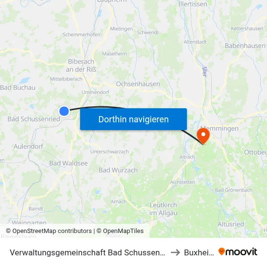 Verwaltungsgemeinschaft Bad Schussenried to Buxheim map