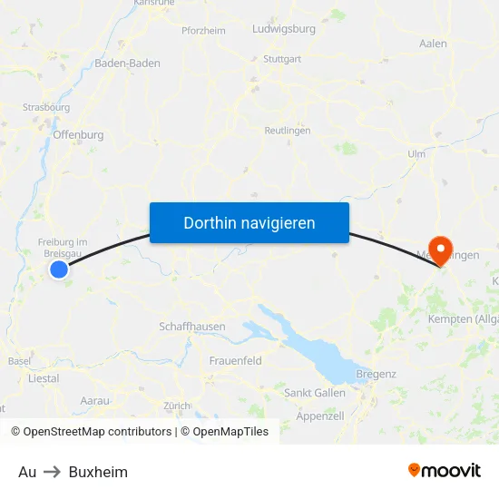 Au to Buxheim map
