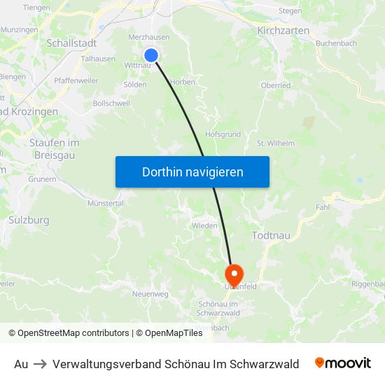 Au to Verwaltungsverband Schönau Im Schwarzwald map