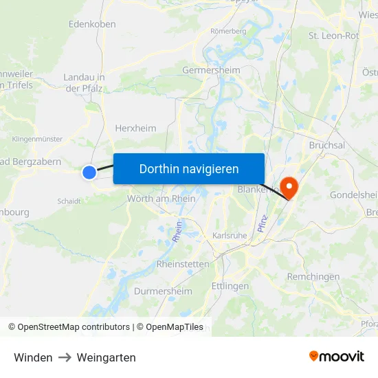 Winden to Weingarten map