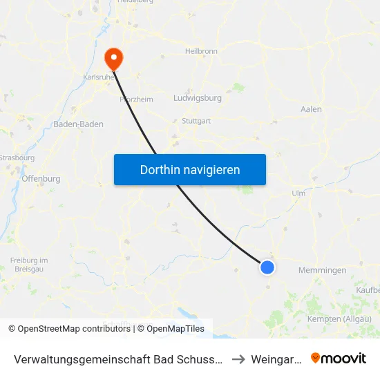 Verwaltungsgemeinschaft Bad Schussenried to Weingarten map