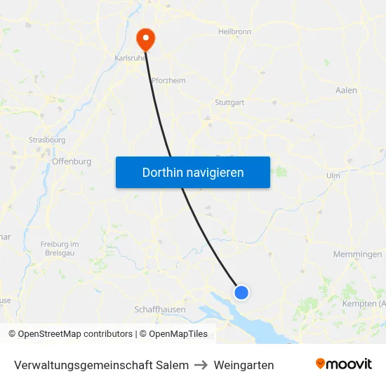 Verwaltungsgemeinschaft Salem to Weingarten map