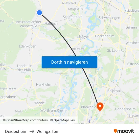Deidesheim to Weingarten map