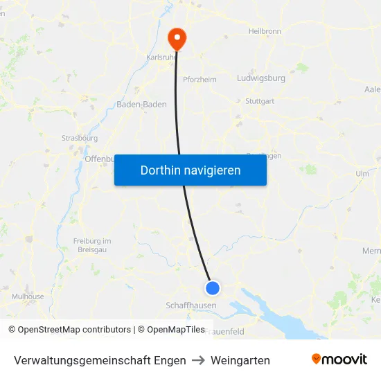 Verwaltungsgemeinschaft Engen to Weingarten map