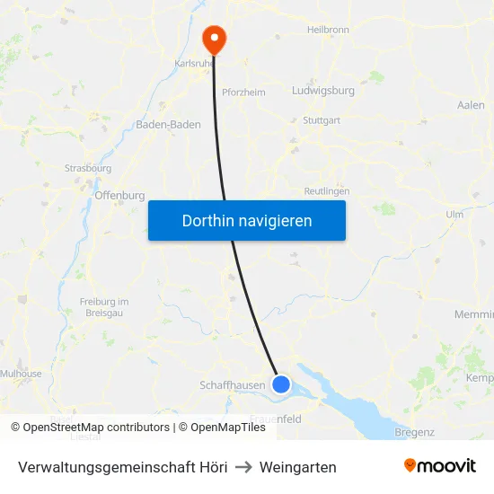 Verwaltungsgemeinschaft Höri to Weingarten map