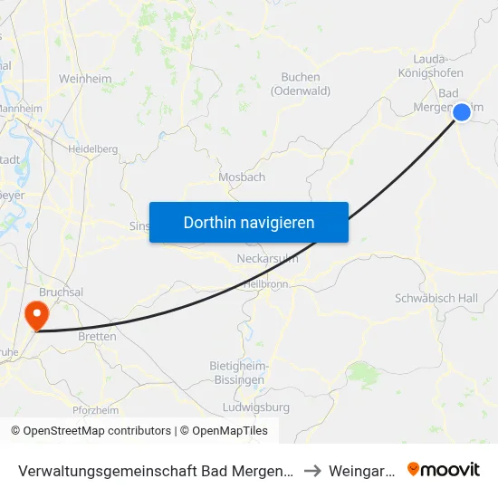 Verwaltungsgemeinschaft Bad Mergentheim to Weingarten map