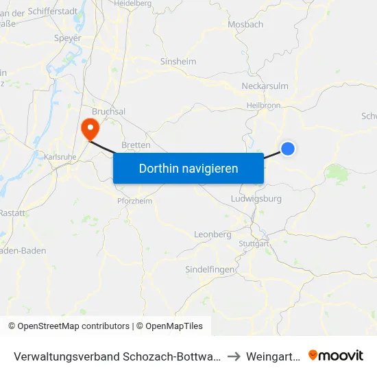 Verwaltungsverband Schozach-Bottwartal to Weingarten map