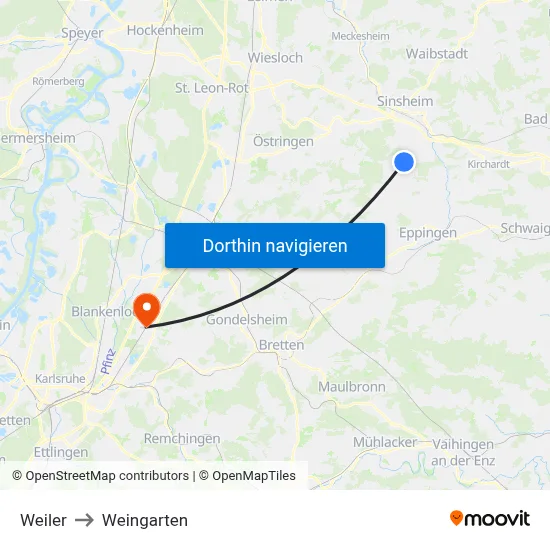 Weiler to Weingarten map