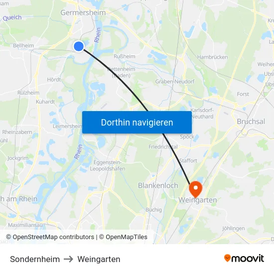 Sondernheim to Weingarten map