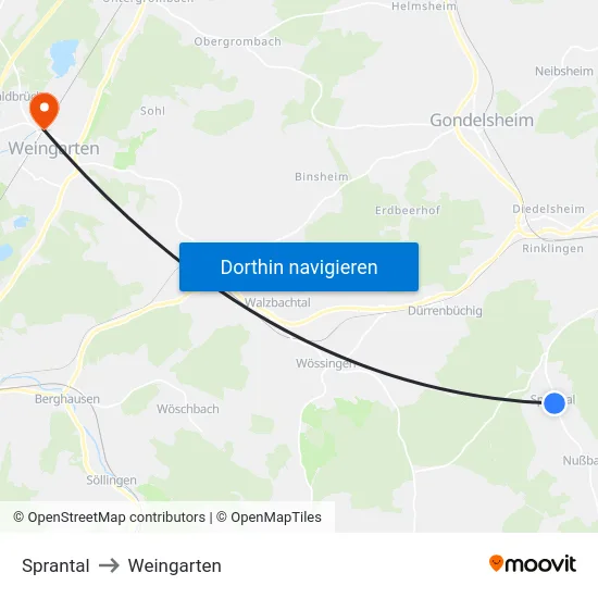 Sprantal to Weingarten map