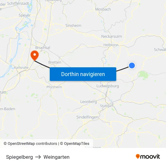 Spiegelberg to Weingarten map