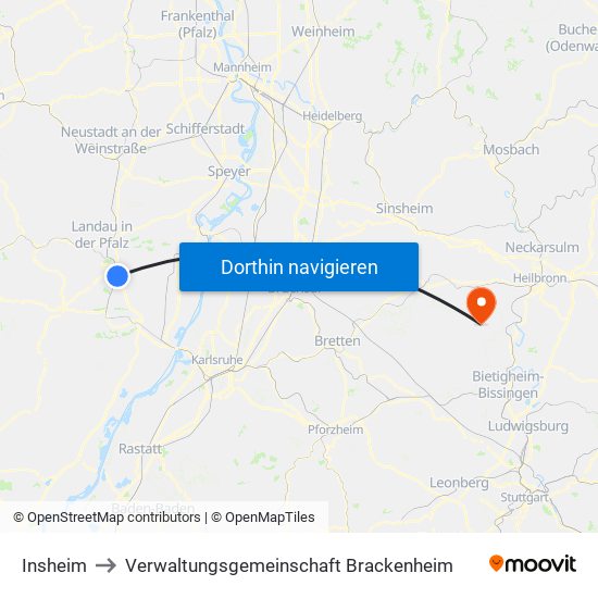 Insheim to Verwaltungsgemeinschaft Brackenheim map