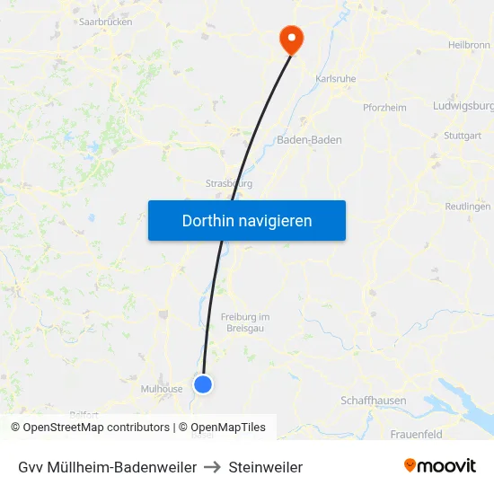 Gvv Müllheim-Badenweiler to Steinweiler map