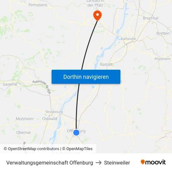 Verwaltungsgemeinschaft Offenburg to Steinweiler map