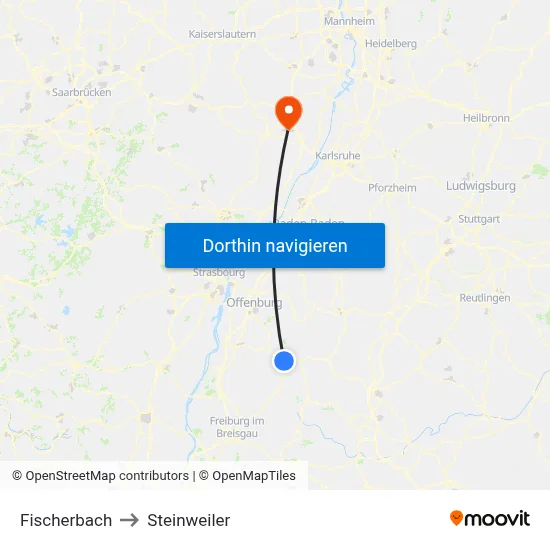 Fischerbach to Steinweiler map
