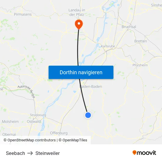 Seebach to Steinweiler map