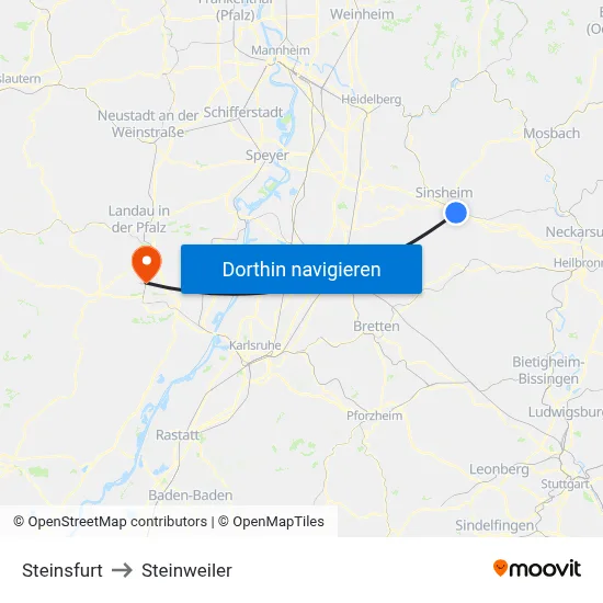 Steinsfurt to Steinweiler map