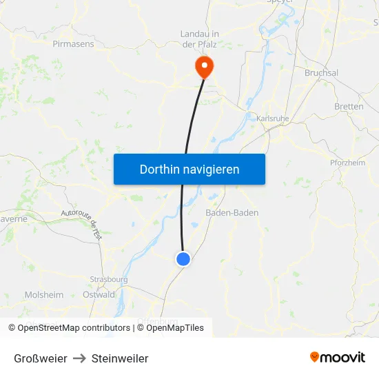 Großweier to Steinweiler map