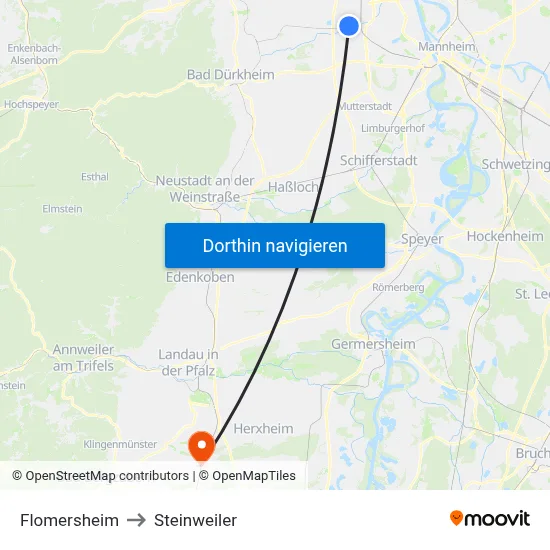 Flomersheim to Steinweiler map