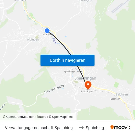 Verwaltungsgemeinschaft Spaichingen to Spaichingen map