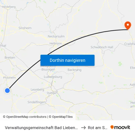 Verwaltungsgemeinschaft Bad Liebenzell to Rot am See map