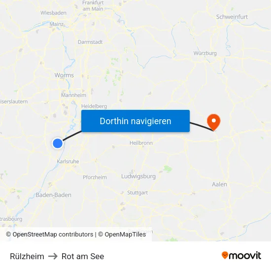 Rülzheim to Rot am See map