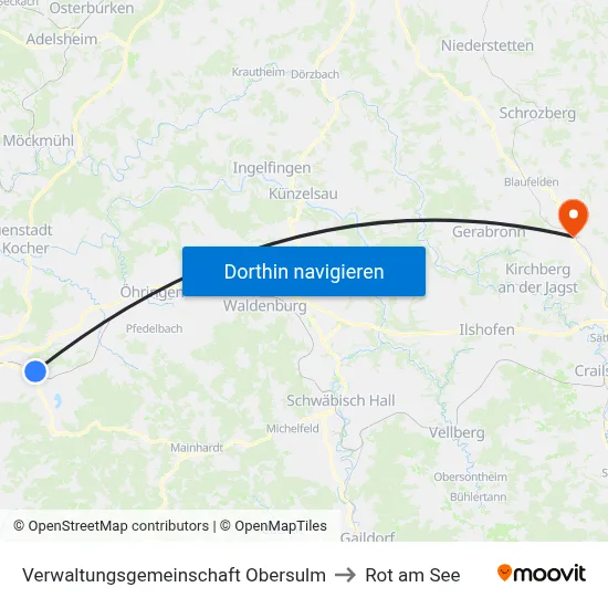 Verwaltungsgemeinschaft Obersulm to Rot am See map