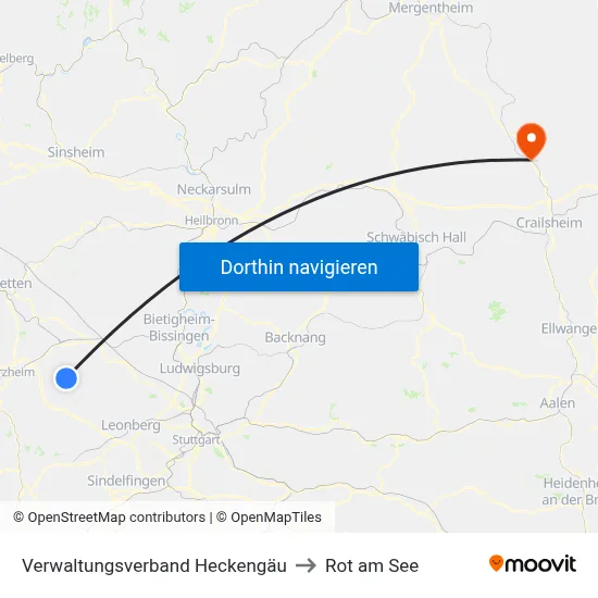 Verwaltungsverband Heckengäu to Rot am See map