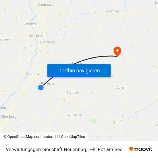 Verwaltungsgemeinschaft Neuenbürg to Rot am See map