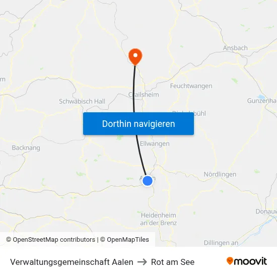 Verwaltungsgemeinschaft Aalen to Rot am See map