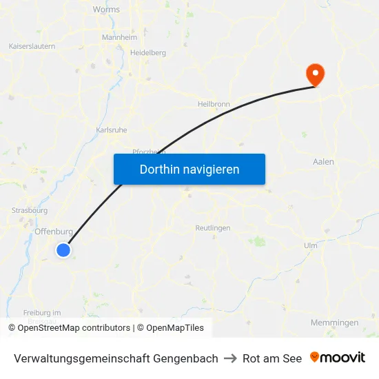 Verwaltungsgemeinschaft Gengenbach to Rot am See map