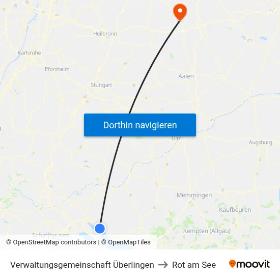 Verwaltungsgemeinschaft Überlingen to Rot am See map