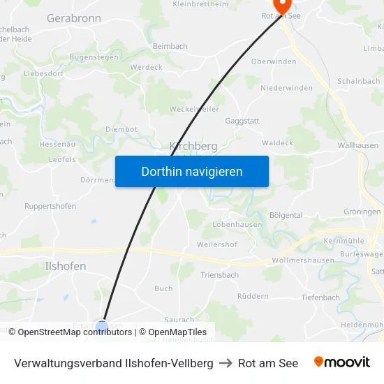 Verwaltungsverband Ilshofen-Vellberg to Rot am See map