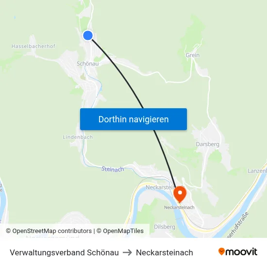 Verwaltungsverband Schönau to Neckarsteinach map